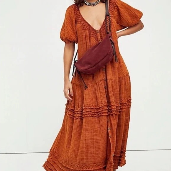 Free People Rust Midi Dress - Picture 3 of 3